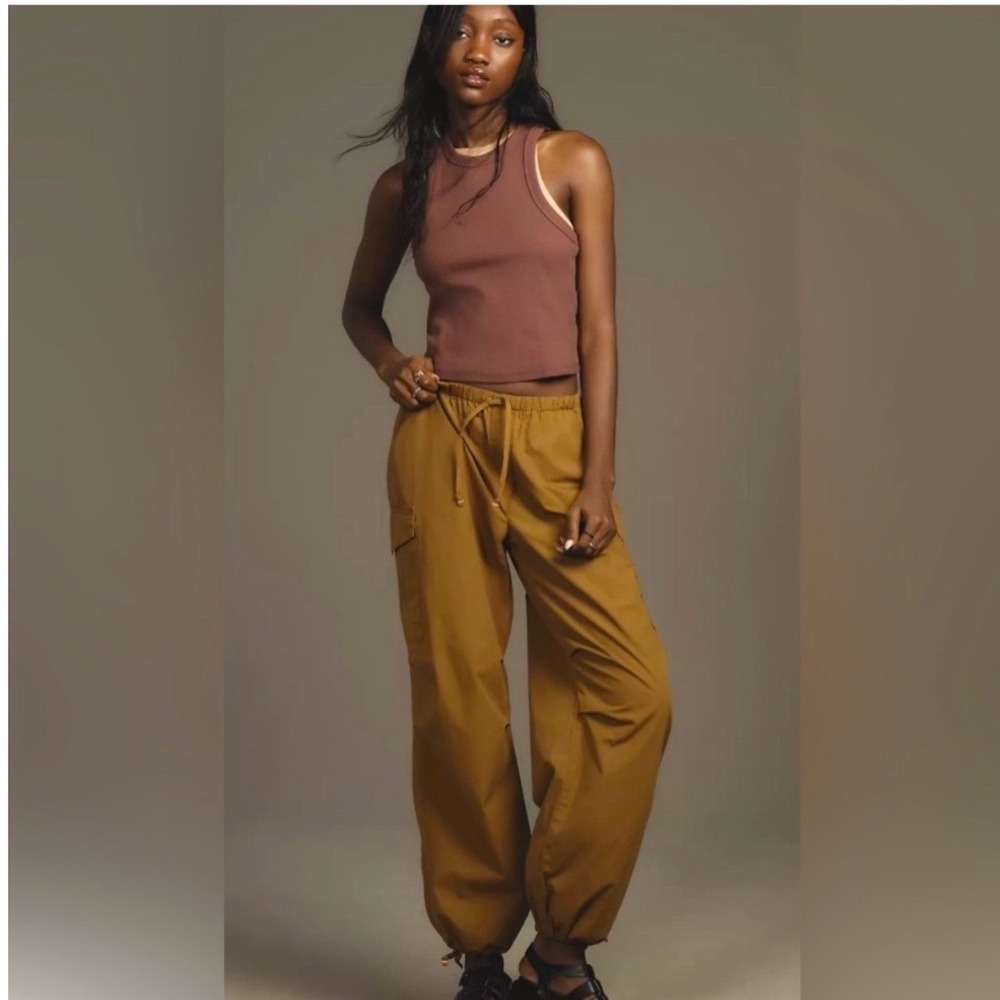 PILCRO ANTHROPOLOGIE Pull-On Parachute Cargo‎ Pants Green Size Small